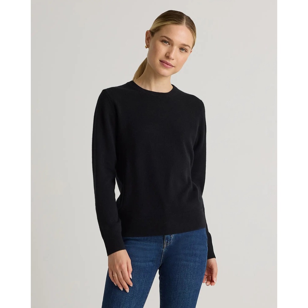 Quince |  Black Mongolian Cashmere Crewneck Sweater Size S Quiet Luxury Minimal